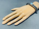Important Vintage Native American Navajo Golden Hills Turquoise Sterling Silver Bracelet-Nativo Arts