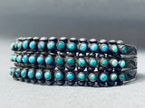 Opulent Vintage Native American Zuni Turquoise Early 1900's Sterling Silver Bracelet-Nativo Arts