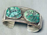 Incomparable Vintage Native American Navajo Green Seafoam Turquoise Sterling Silver Bracelet-Nativo Arts