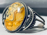 One Of The Most Unique Ever Vintage Native American Navajo Sand Jasper Sterling Silver Bracelet-Nativo Arts