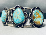 Old Deposit #8 Turquoise!! Vintage Native American Navajo Sterling Silver Bracelet-Nativo Arts