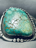 Important Best Vintage Native American Navajo Carico Lake Turquoise Sterling Silver Bracelet-Nativo Arts