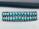 Early 1930's Vintage Native American Zuni Turquoise Sterling Silver Bracelet-Nativo Arts