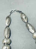 Incredible Vintage Native American Navajo Sterling Silver Handmade Melon Bead Necklace-Nativo Arts