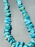179 Grams Heavy Vintage Native American Navajo Turquoise Nugget Heishi Necklace-Nativo Arts