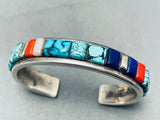 Important Whitethorne Vintage Navajo Turquoise Inlay Sterling Silver Bracelet-Nativo Arts