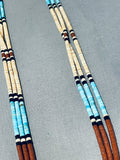 Traditional Vintage Santo Domingo Turquoise Pipestone Sterling Silver Necklace-Nativo Arts