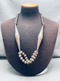 The Most Unique Vintage Native American Navajo Cone Sterling Silver Bead Necklace Old-Nativo Arts