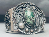 One Of The Best Vintage Navajo Veriscite Sterling Sil Ver Bracelet-Nativo Arts