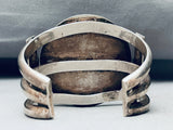 Heavy 124 Grams Vintage Native American Navajo Turquoise Sterling Silver Bracelet Cuff-Nativo Arts