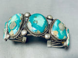 One Of The Best Vintage Native American Navajo Gilbert Turquoise Mine Sterling Silve Rbracelet-Nativo Arts