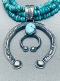 Dropdead Fab Native American Navajo Turquoise Sterling Silver Naja N3ecklace-Nativo Arts