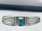 Important Lander Blue Turquoise Vintage Native American Navajo Sterling Silver Bracelet-Nativo Arts