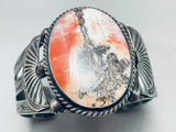 Huge Early Vintage Native American Navajo Petrified Wood Sterling Silver Bracelet-Nativo Arts