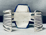 Abraham Begay!!! Vintage Native American Navajo Turquoise Lapis Sterling Silver Bracelet-Nativo Arts