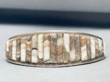 Marshmellow Agate Vintage Native American Navajo Inlay Sterling Silver Bracelet Cuff-Nativo Arts