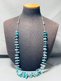 Nuggets Of Glory Vintage Native American Navajo Turquoise Sterling Silver Heishi Necklace-Nativo Arts