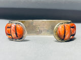 6.5 Inch Wrist Vintage Native American Navajo Spiny Oyster Sterling Silver Bracelet-Nativo Arts