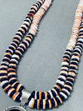 Herm Lee Best Vintage Navajo Shell Jet Sterling Silver Necklace-Nativo Arts