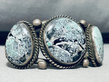 Whitewater Turquoise!! Vintage Native American Navajo Sterling Silver Bracelet Cuff-Nativo Arts