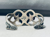 Tremendous Native American Navajo Signed Green Turquoise Sterling Silver Cast Bracelet-Nativo Arts
