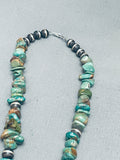 Chunky Green Turquoise Native American Navajo Sterling Silver Butterfly Necklace-Nativo Arts