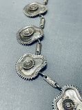 One Of The Most Unique Vintage Native American Navajo Sterling Silver Flower Necklace Old-Nativo Arts