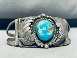 Superior Vintage Native American Navajo Royston Turquoise Sterling Silver Bracelet-Nativo Arts