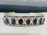 Very Rare Vintage Native American Navajo Dreamy Blue Lapis Sterling Silver Bracelet-Nativo Arts