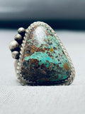 Native American Exceptional Vintage Pilot Mountain Turquoise Sterling Silver Ring-Nativo Arts