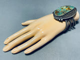 One Of The Craziest Vintage Native American Navajo Royston Turquoise Sterling Silver Bracelet-Nativo Arts