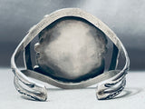 Vintage Native American Navajo Swirl Turquoise Sterling Silver Bracelet