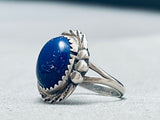 Rare Domed Lapis Vintage Native American Navajo Sterling Silver Ring Old-Nativo Arts