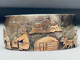 Rich Reeves Vintage Native American Navajo Sterling Silver Hogan Bracelet-Nativo Arts