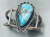One Of The Best Vintage Native American Navajo Gilbert Turquoise Sterling Silver Bracelet