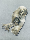 Exceptional Vintage Native American Navajo Sterling Silver Owl Pin-Nativo Arts