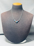 Vintage Southwestern Multi Stone Inlay Sterling Silver Pendant Necklace-Nativo Arts
