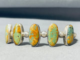 Stunning Vintage Native American Navajo 5 Damale Turquoise Sterling Silver Bracelet-Nativo Arts