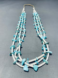 Native American Important Vintage Santo Domingo Turquoise Shell Necklace-Nativo Arts