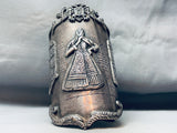 208 Grams Heavy Towering Vintage Southwest Sterling Silver Bracelet Cuff-Nativo Arts