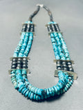 Sections Of Glory! Vintage Native American Navajo Turquoise Sterling Silver Necklace-Nativo Arts
