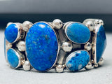 Heavy Rich Martinez Lapis Native American Navajo Sterling Silver Bracelet Cuff-Nativo Arts