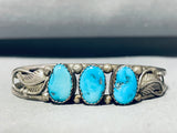 Vibrant Vintage Native American Navajo Turquoise Sterling Silver Bracelet-Nativo Arts
