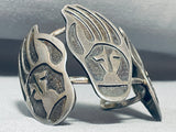 The Best Vintage Native American Hopi Badger Paw Sterling Silver Bracelet-Nativo Arts