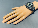 The Most Unique Vintage Native American Navajo Green Jasper Sterling Silver Bracelet-Nativo Arts