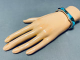 Thick And Incredible Vintage Native American Navajo Spiderweb Turquoise Sterling Silver Bracelet-Nativo Arts