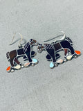 Leekity Horses Vintage Native American Zuni Sterling Silver Turquoise Earrings-Nativo Arts