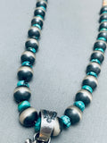 One Of The Most Unique Vintage Native American Navajo Turquoise Sterling Silver Naja Necklace-Nativo Arts