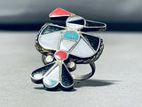 Impressive Vintage Native American Zuni Turquoise Sterling Silver Thunderbird Ring-Nativo Arts