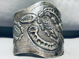 One Of The Most Detailed Vintage Sterling Silver Bracelet Cuff-Nativo Arts